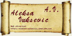 Aleksa Vukšević vizit kartica